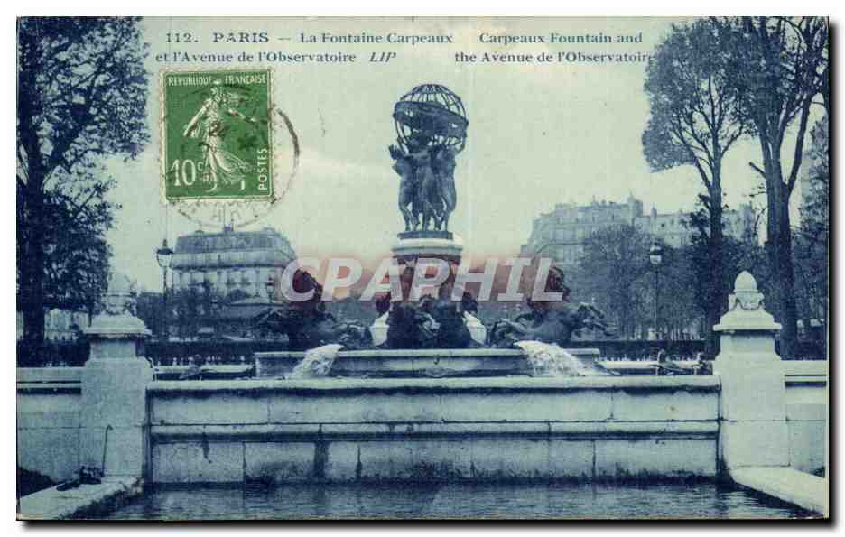 Paris CPA La fontaine Carpeaux et l'avenue de l'observatoire