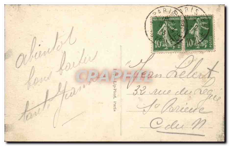 Paris CPA La Madeleine — Verso