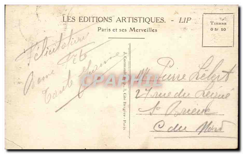 Paris CPA Le Trocadero et le pont d'iena — Rückseite