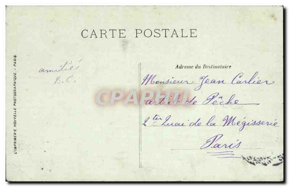 Paris CPA Notre Dame Porte laterale — Verso