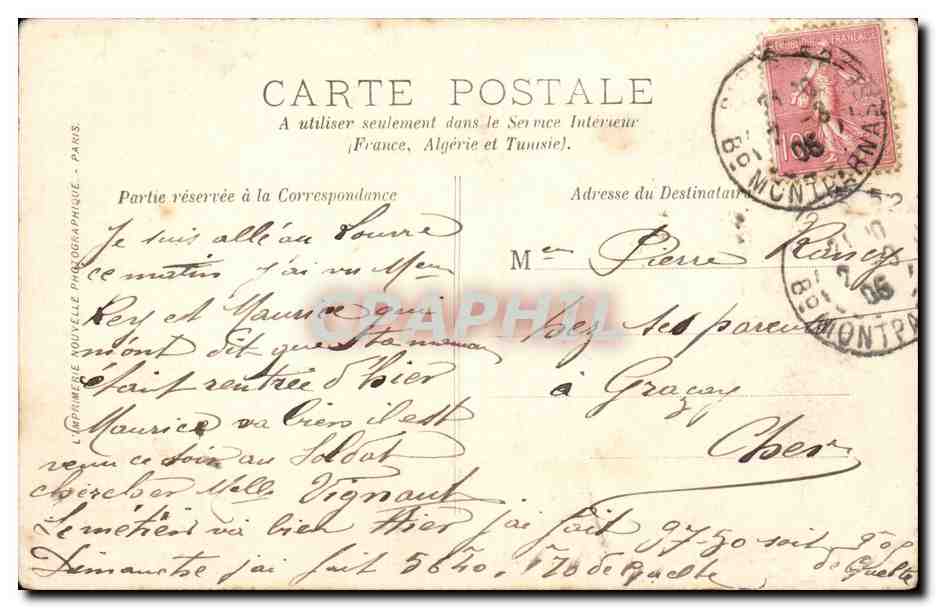 Paris CPA Entree du jardin de Paris — Rückseite