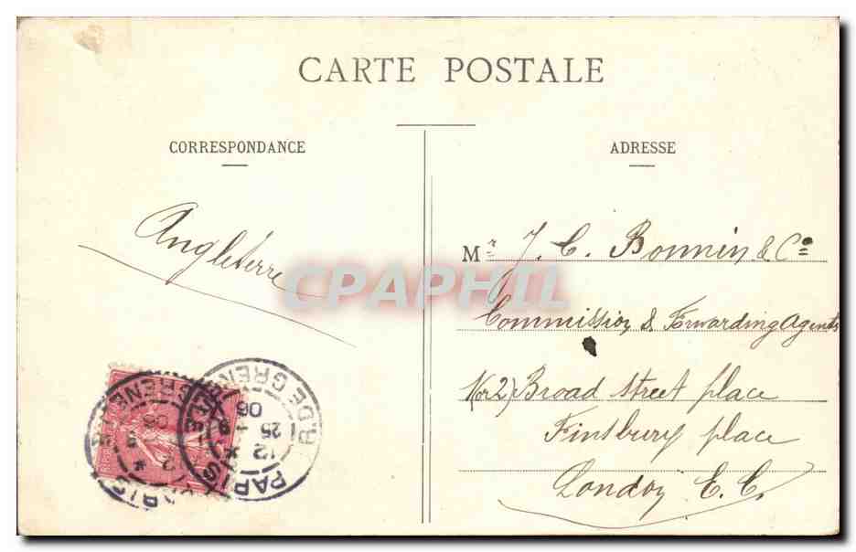 Paris CPA Obelisque de Louqsor Place de la Concorde — Rückseite