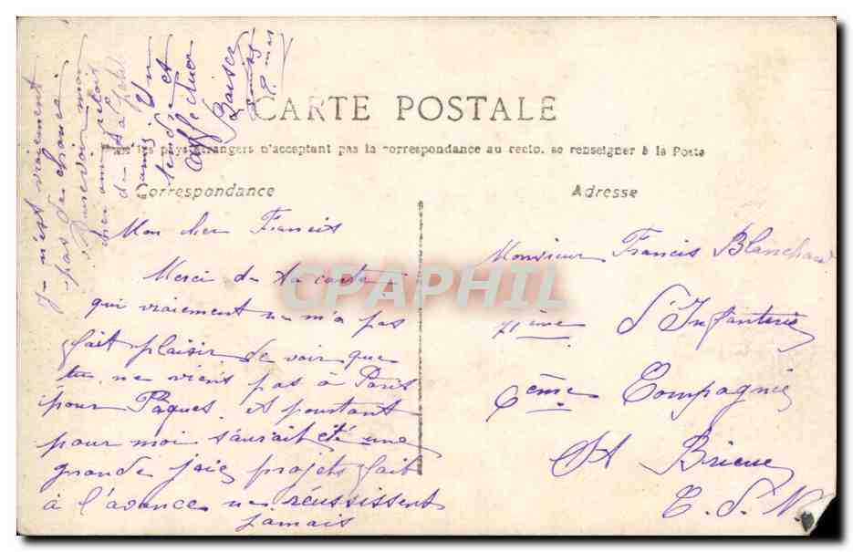 CPA Fantaisie Femme Affections — Verso