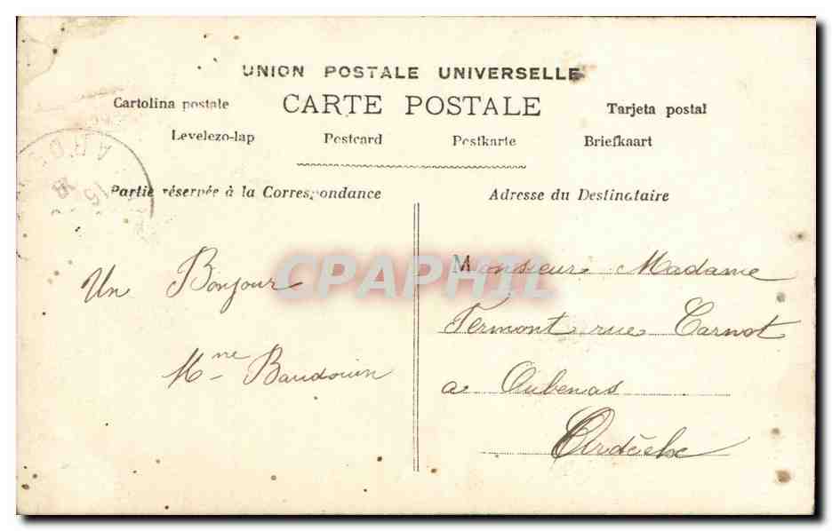 Femme et enfant — scène affectueuse — éditeur DOL, n° 102 — Verso
