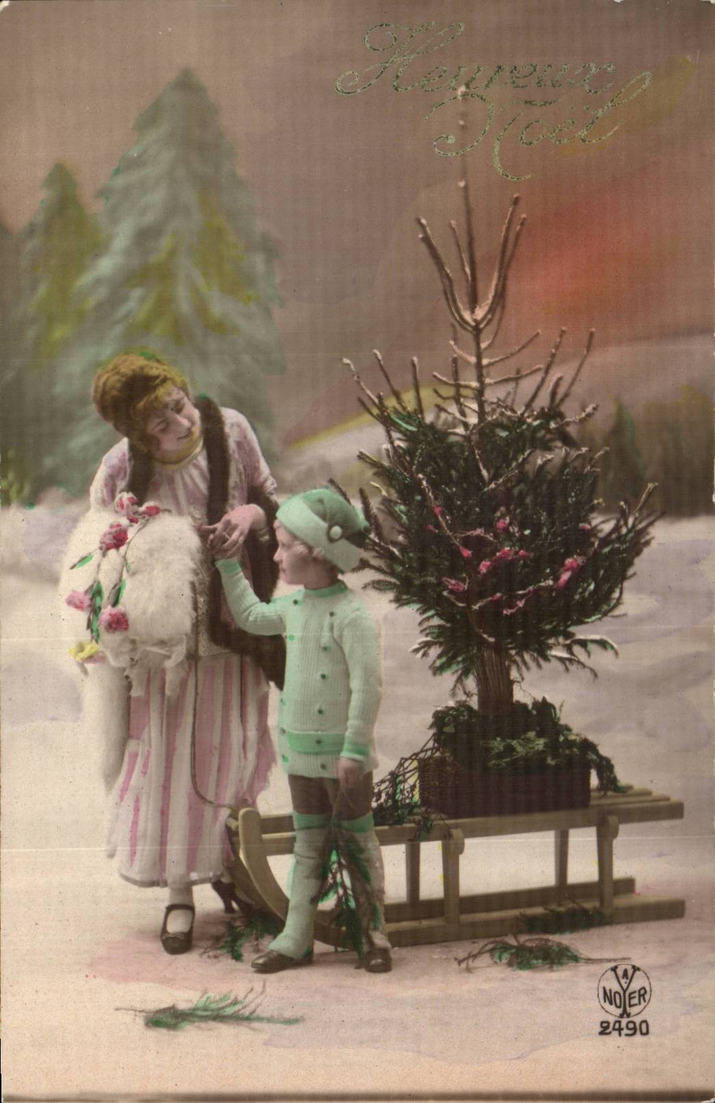 CPA Fantaisie Enfant et femme Heureux Noel Christmas