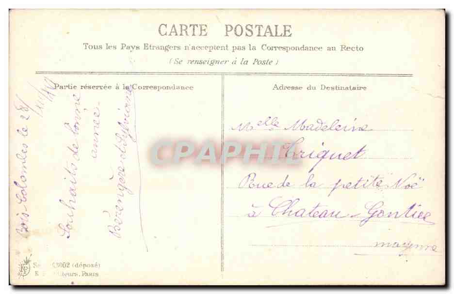 CPA Fantaisie Bonne annee — Verso