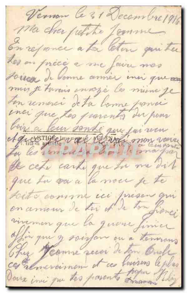CPA Fantaisie Femme — Verso