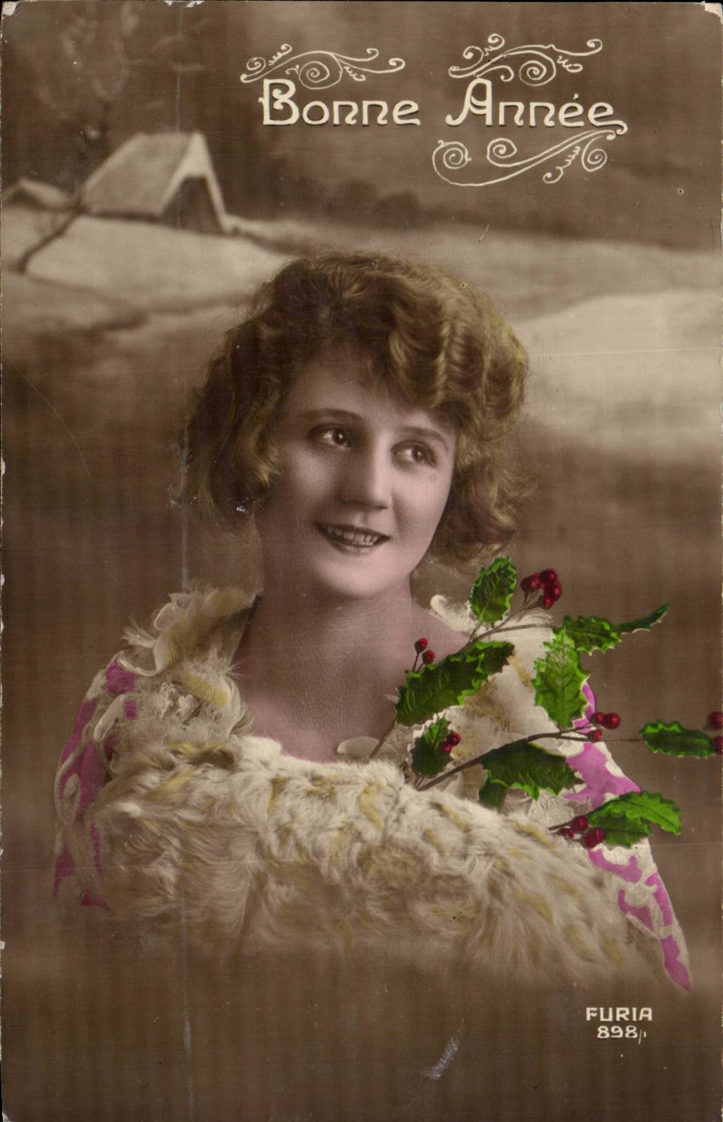 CPA Fantaisie Femme Bonne annee