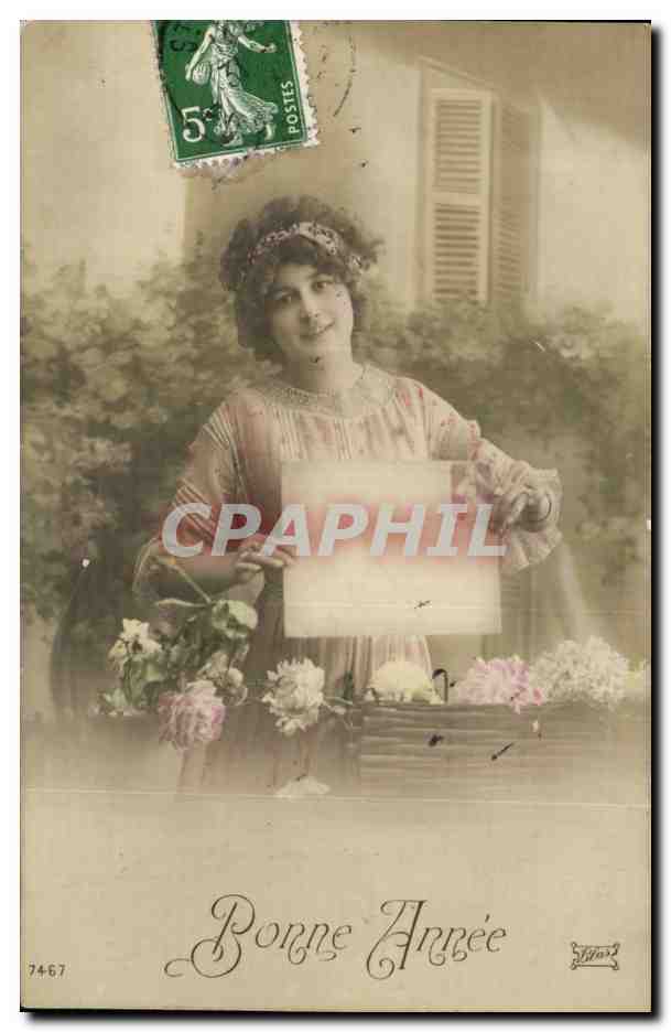 CPA Fantaisie Femme Bonne annee