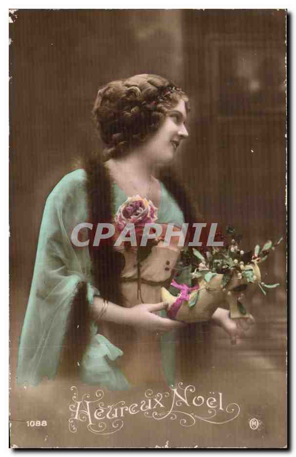 CPA Fantaisie Femme Heureux Noel christmas