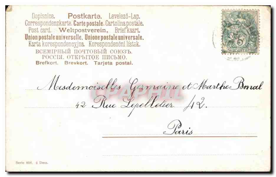 CPA Fantaisie Maison sous la neige — Rückseite