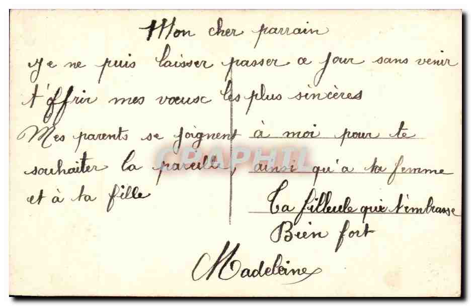 CPA Fantaisie Enfant Bonne annee — Verso