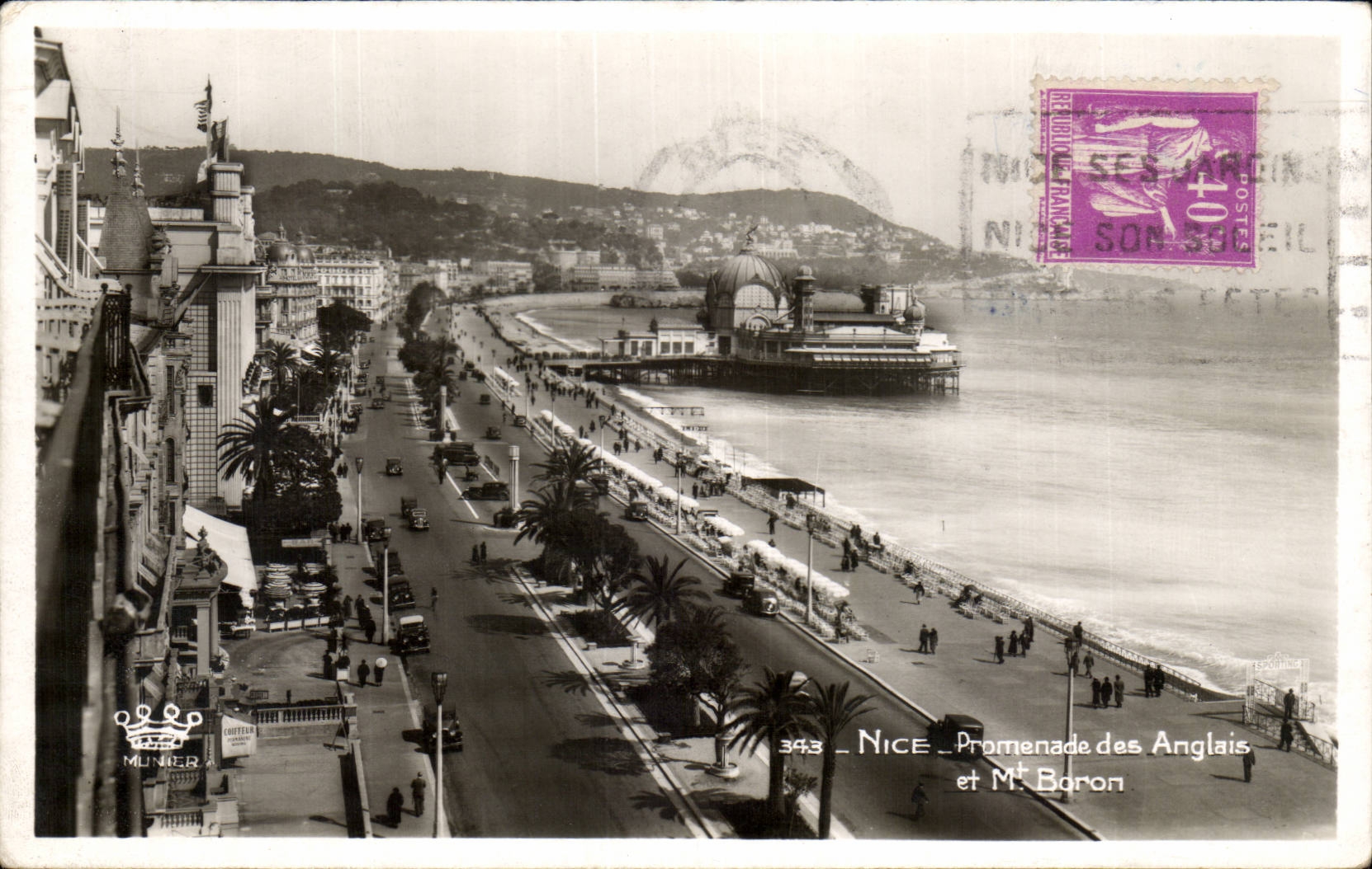 CPA Nice Promenade des anglais et Mt boron