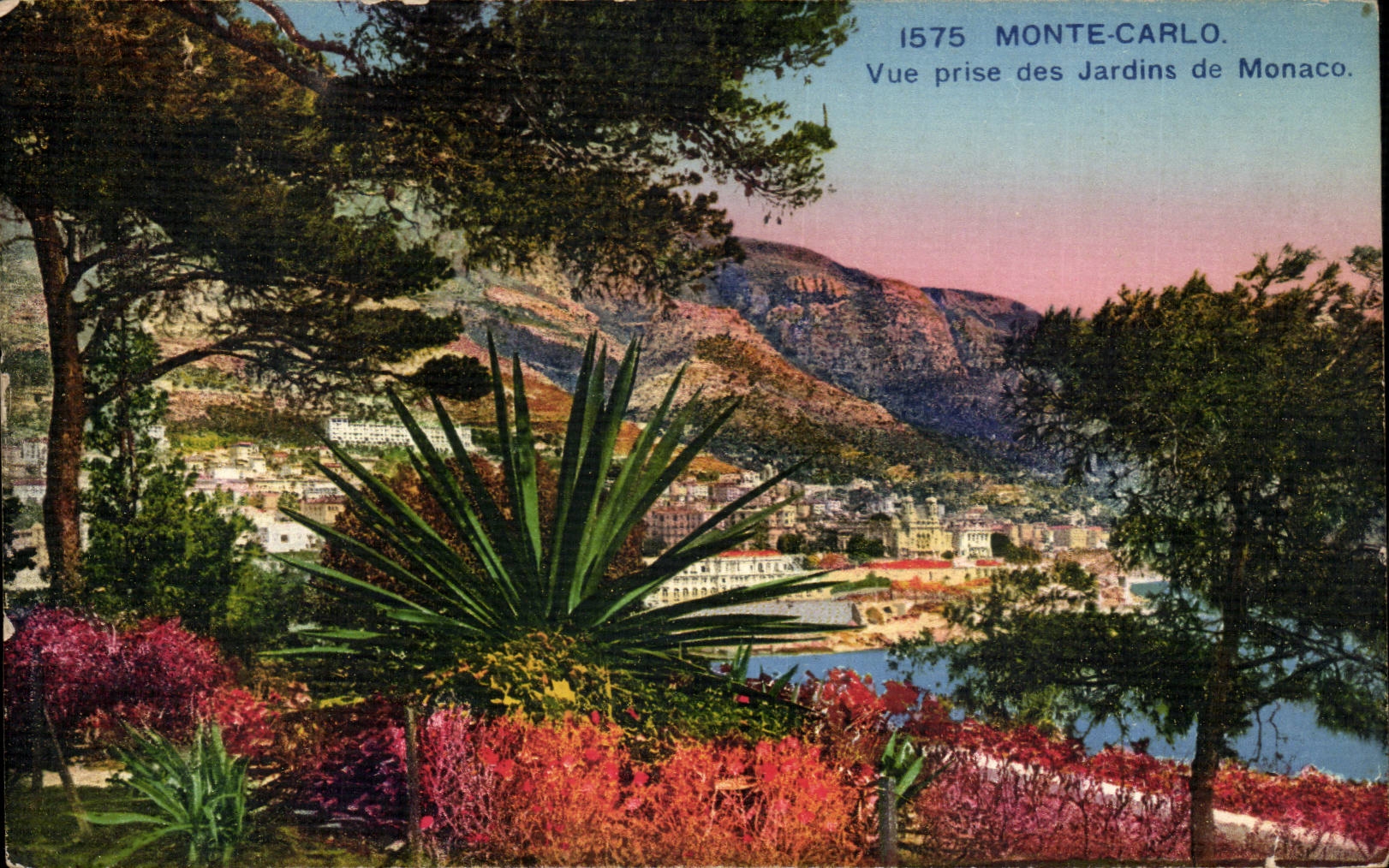 CPA Monaco Monte CArlo Vue prise des jardins de Monaco