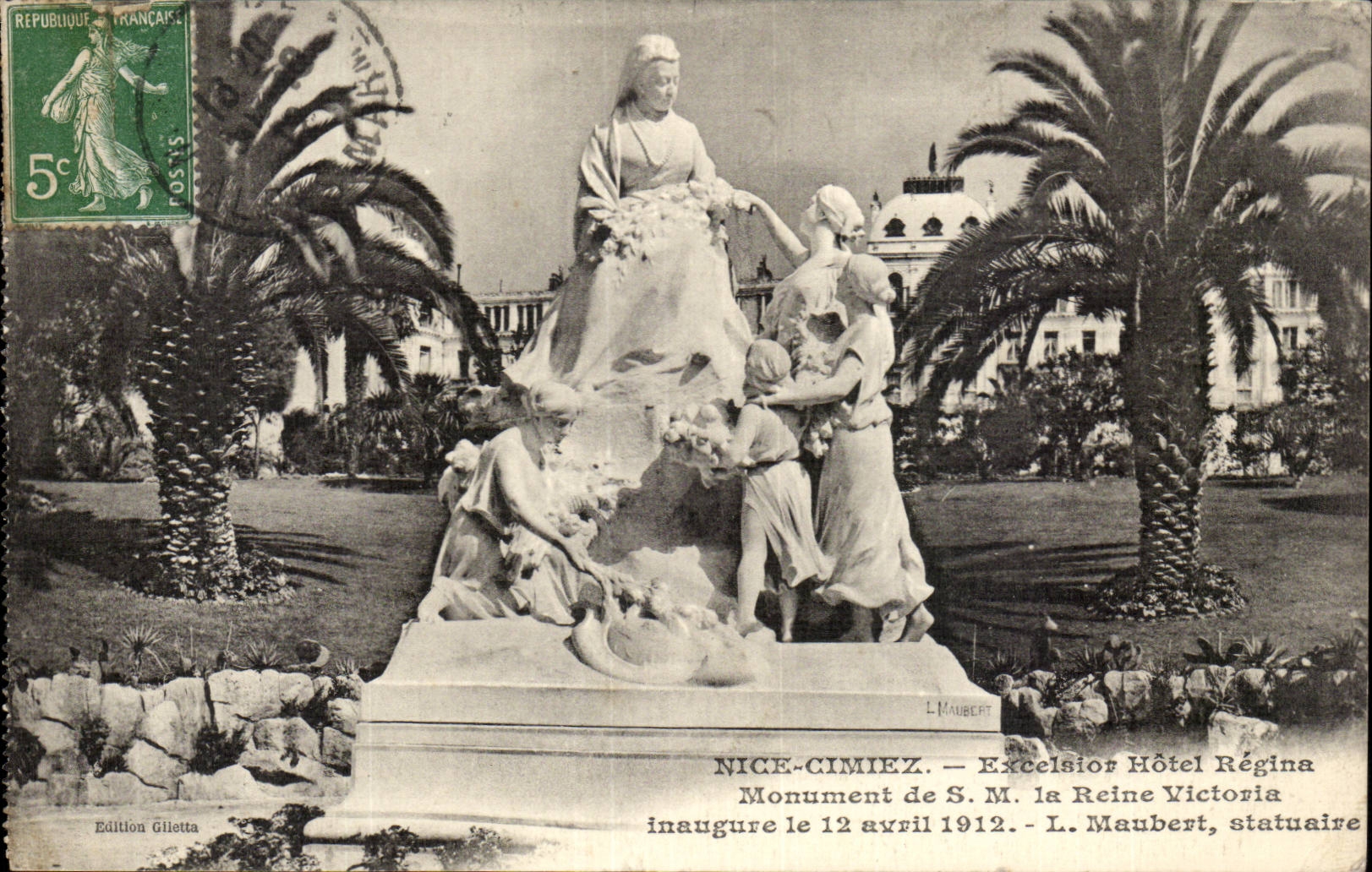 CPA Nice Cimiez Excelsior Hotel rEgina Monument de SM la reine Victori 