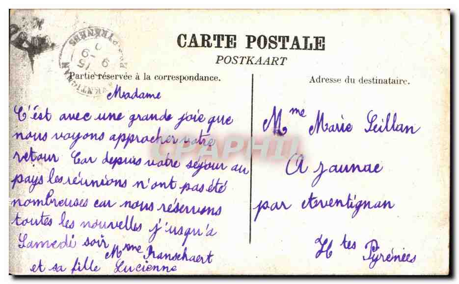 CPA Ypres la cheminee de la salle echevinale — Rückseite
