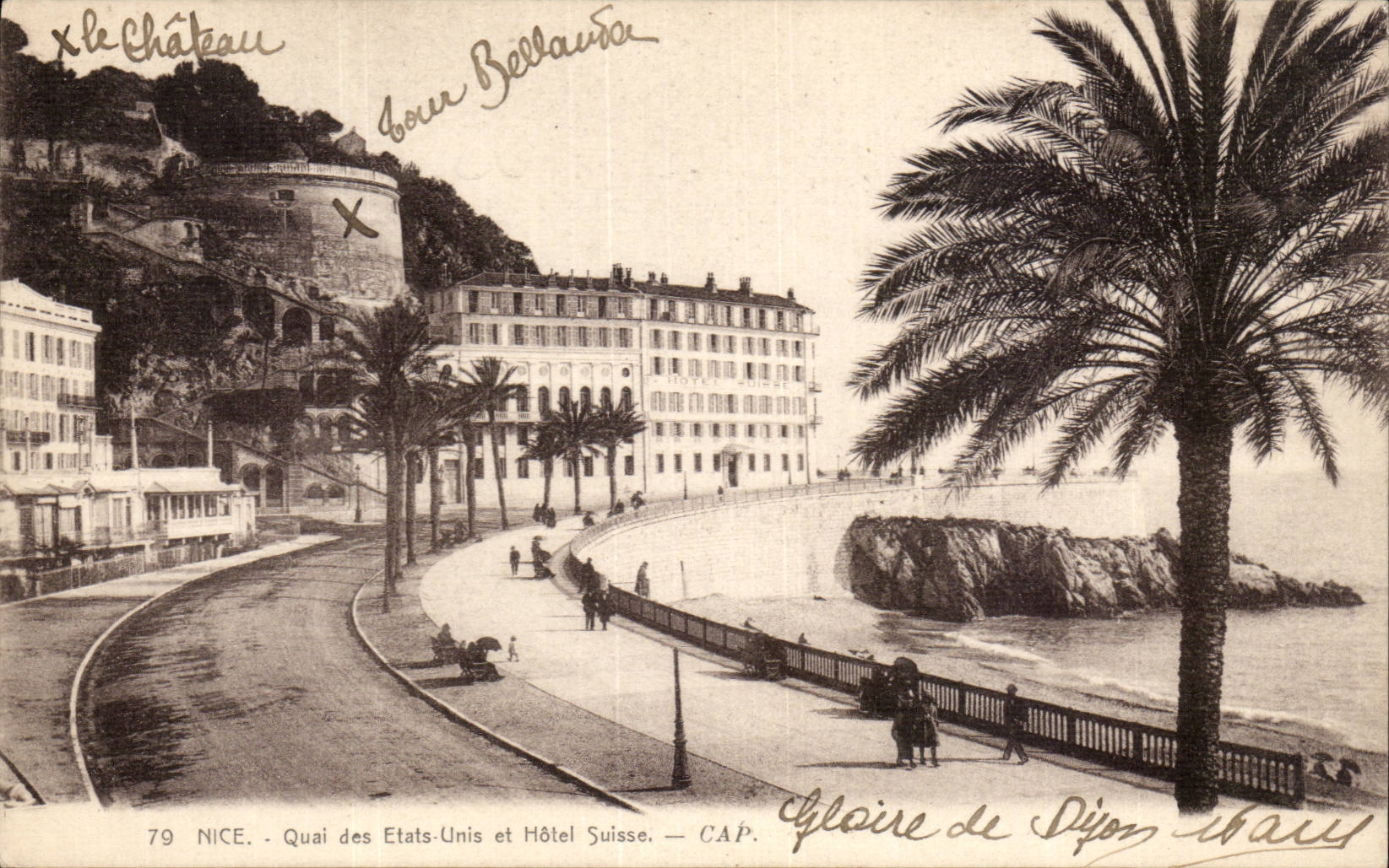 CPA Nice Quai des Etats Unis et Hotel Suisse