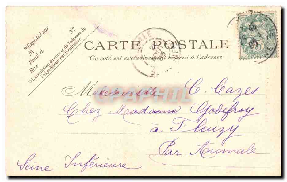 Paris CPA Les archives nationales Hotel d'Oliver de Clisson — Rückseite