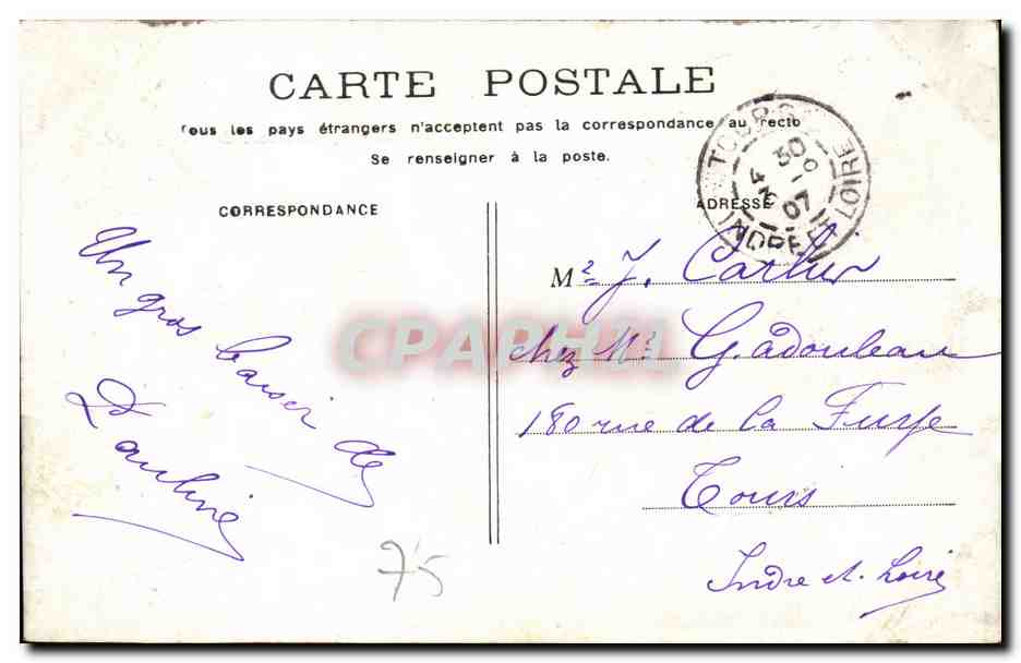 Paris CPA Eglise Notre Dame — Rückseite