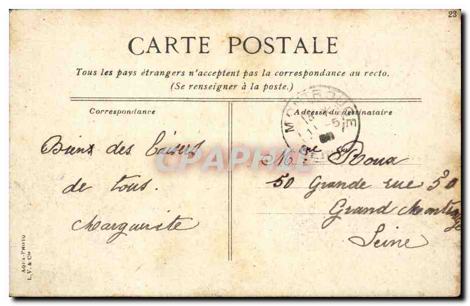 Paris CPA Bois de Boulogne la cascade — Rückseite