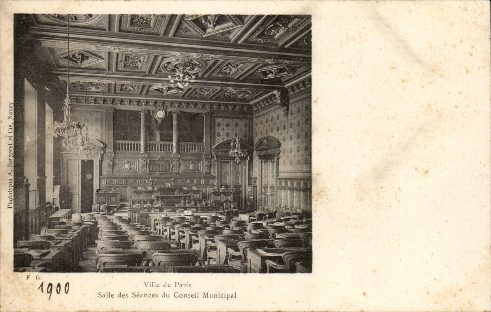 Paris CPA Hotel de ville SAlle des seances du conseil municipal
