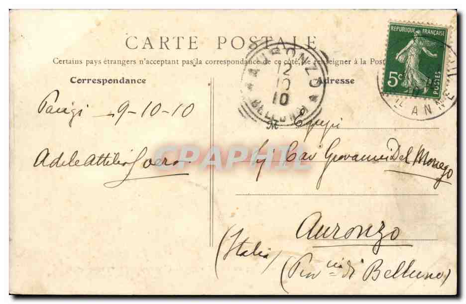 Paris CPA Grand hotel du Louvre Vu de l'avenue de l'Opera — Rückseite