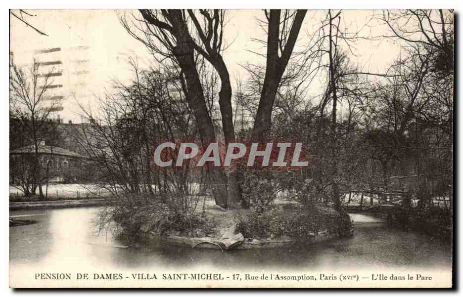 Paris CPA Pension de Dames Villa Saint Michel Rue de l'assomption L'ile dans le parc