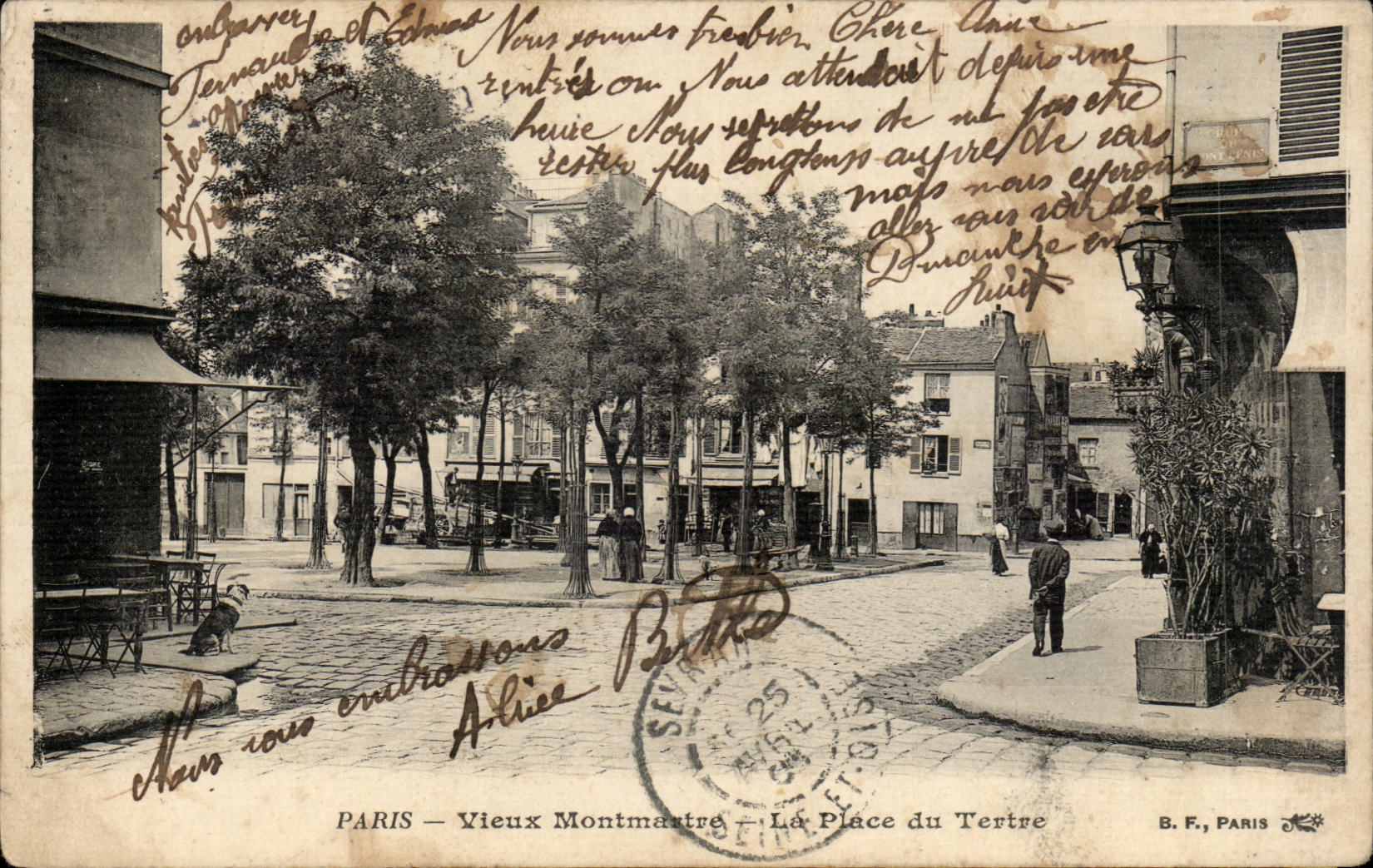 Paris CPA Vieux Montmartre La place du Tertre