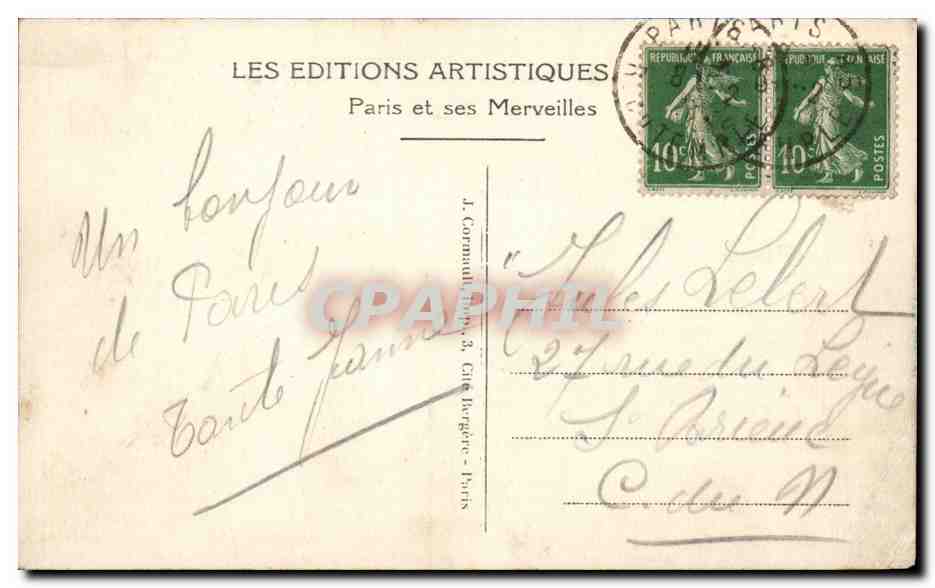 Paris CPA Place de la Nation Triomphe de la Republique — Rückseite