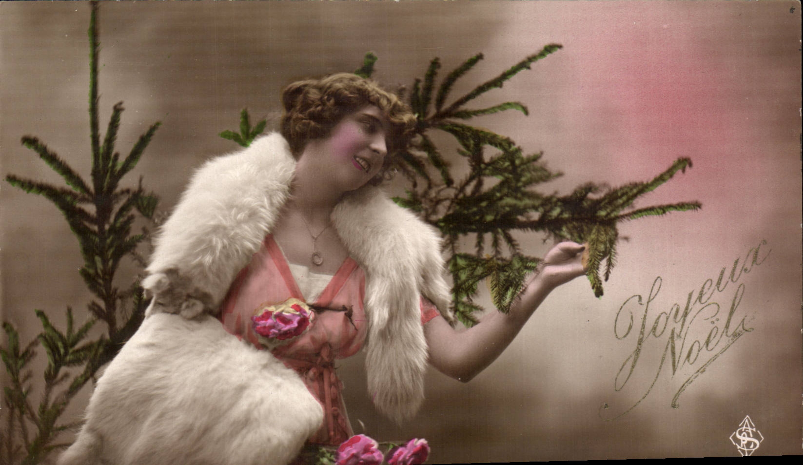 CPA Fantaisie Femme Joyeux Noel Christmas