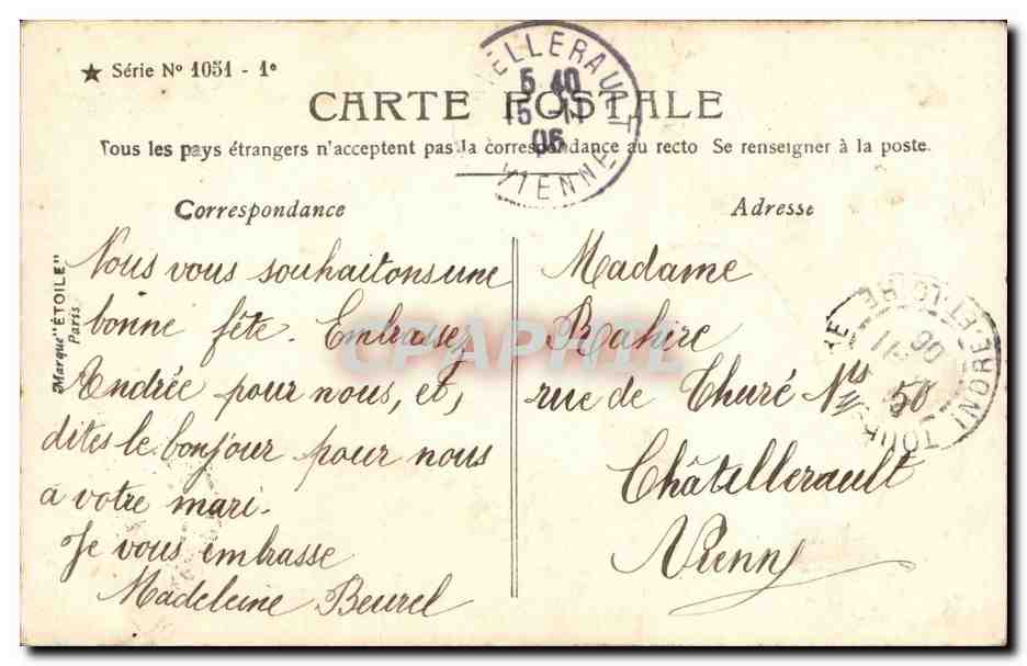 Jeune femme en robe fleurie — Bonne Fête — Arjalew Phot. — Reverso