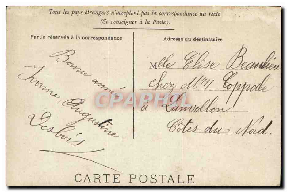 CPA Fantaisie Enfant Bonne annee — Verso