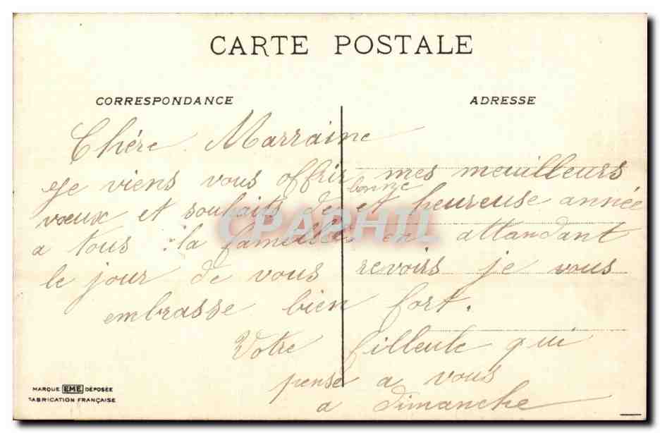 CPA Fantaisie Fleurs Bonne et heureuse annee — Verso