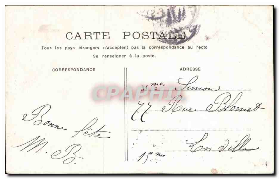 CPA Fantaisie Fleurs Un baiser — Rückseite