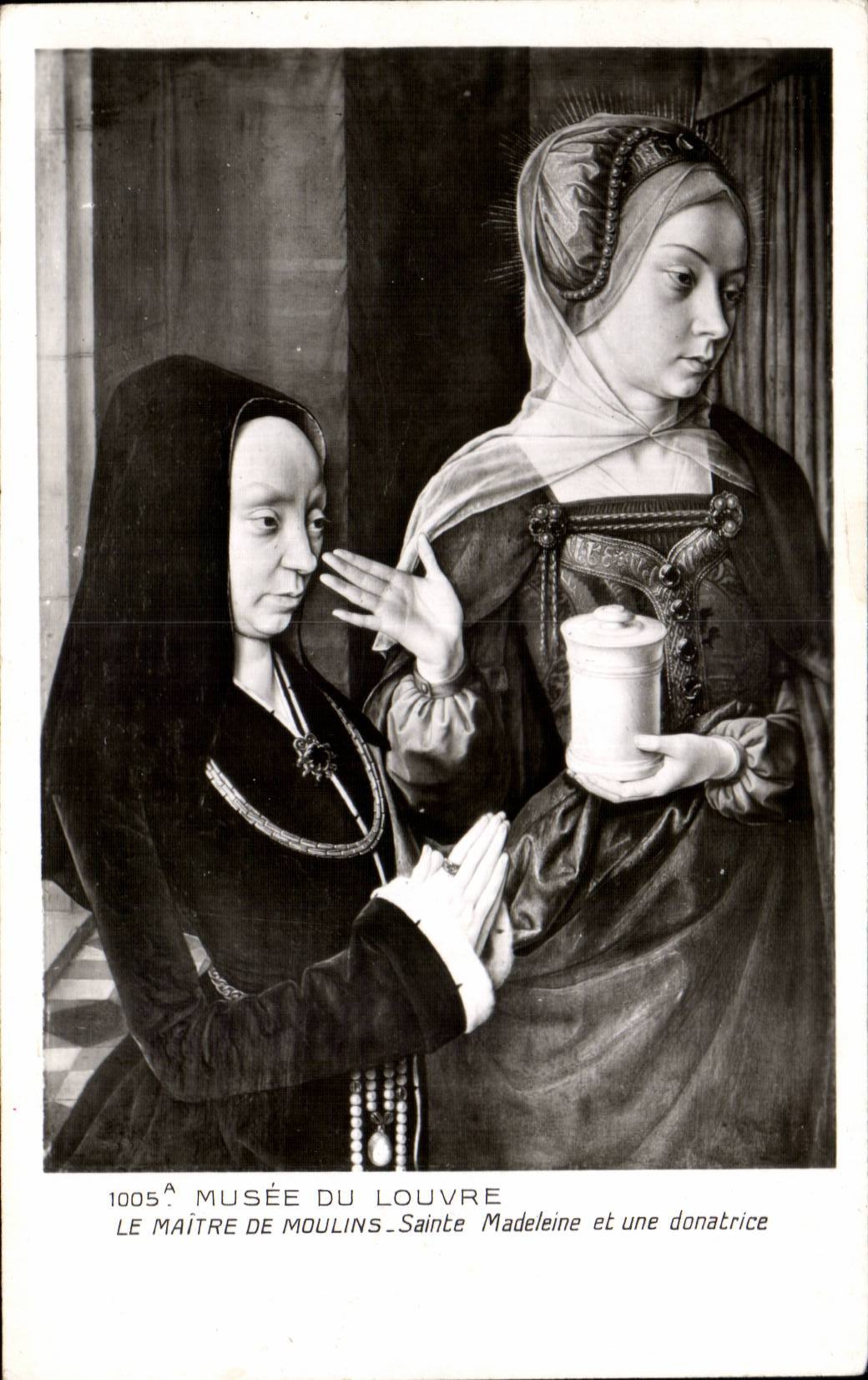 CPA Musee du Louvre Le maitre de Moulins Sainte Madeleine et une donatrice