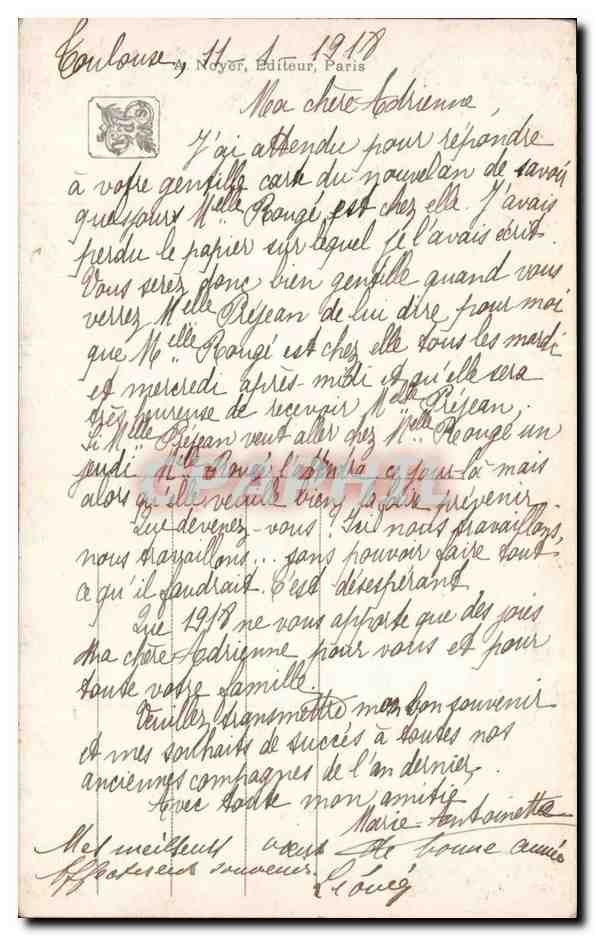 CPA Salon 1914 Bruyerres Limousines Didier Pouget — Verso
