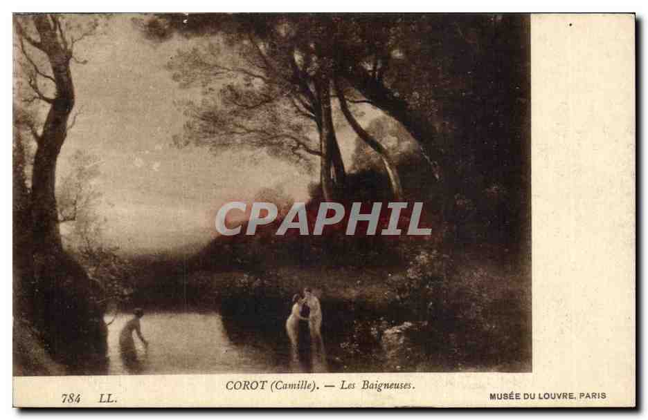 CPA Corot les baigneuses