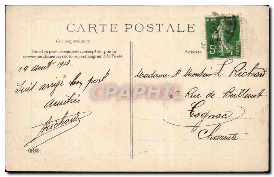 CPA Folklore En Bretagne Le gui Echange de porte bonheur  — Verso
