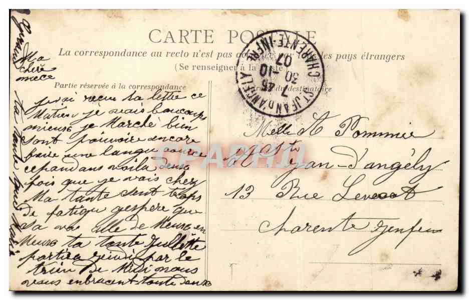 CPA la Rochelle l'entree du port — Rückseite