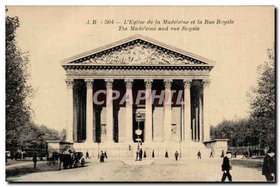 CPA Paris L'eglise de la Madeleine et la rue royale 