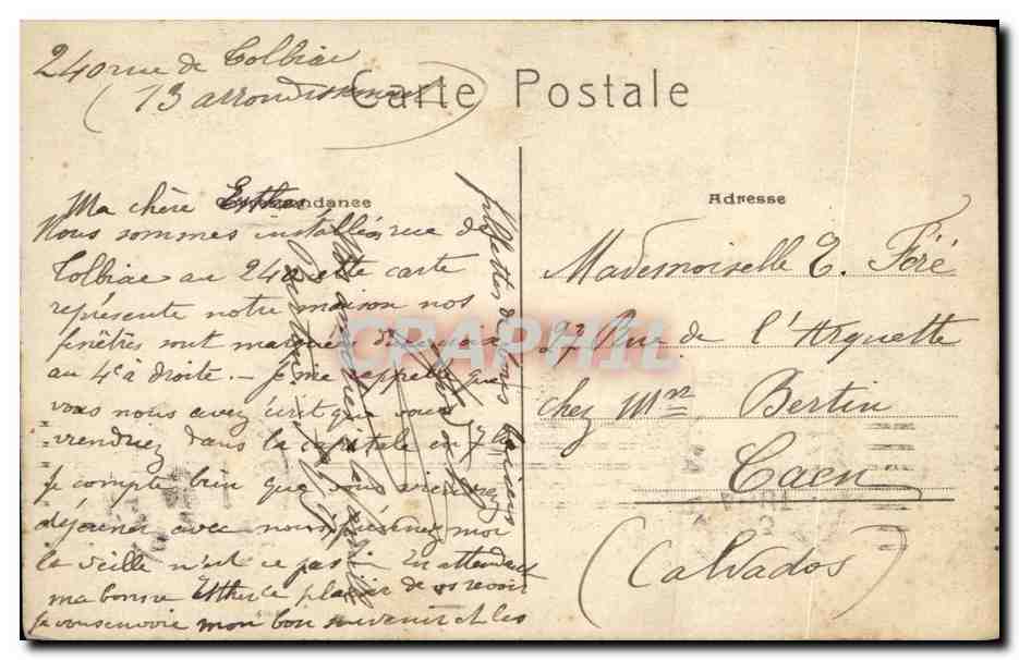 CPA Paris La rue de Tolbiac — Rückseite