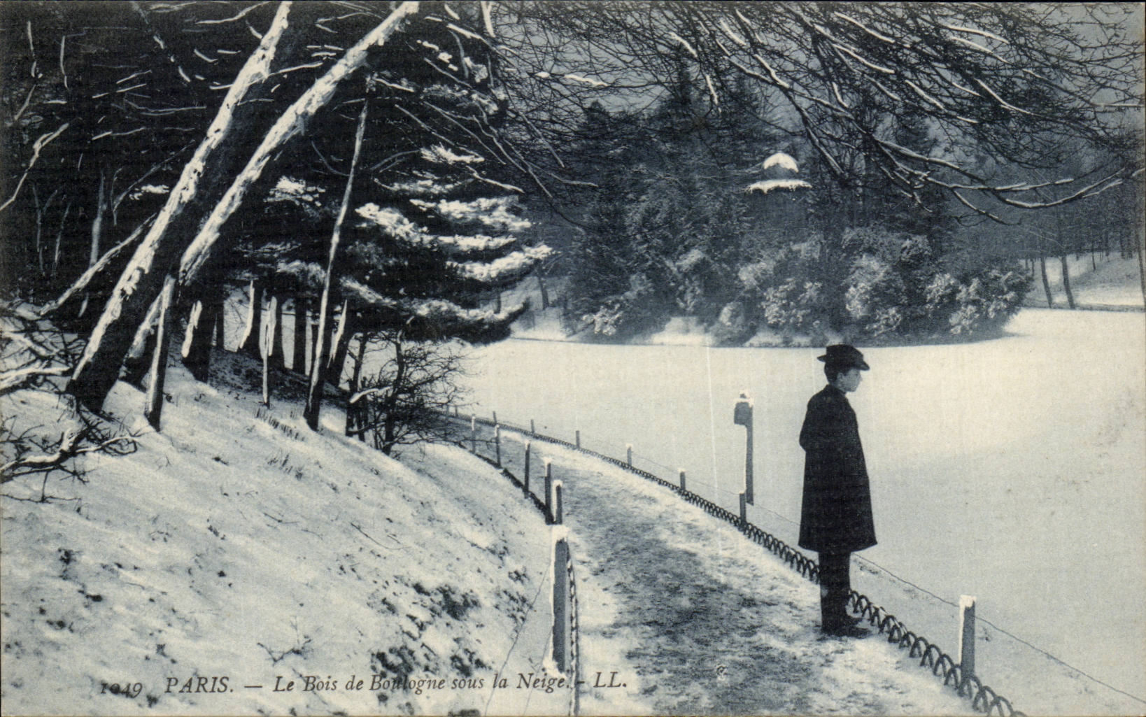 CPA Paris le bois de Boulogne sous la neige