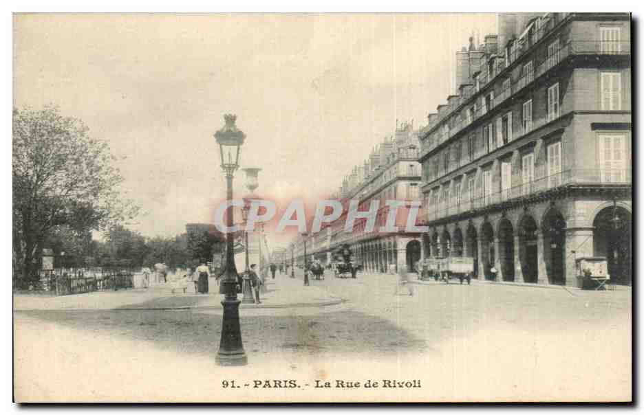 CPA Paris la rue de Rivoli
