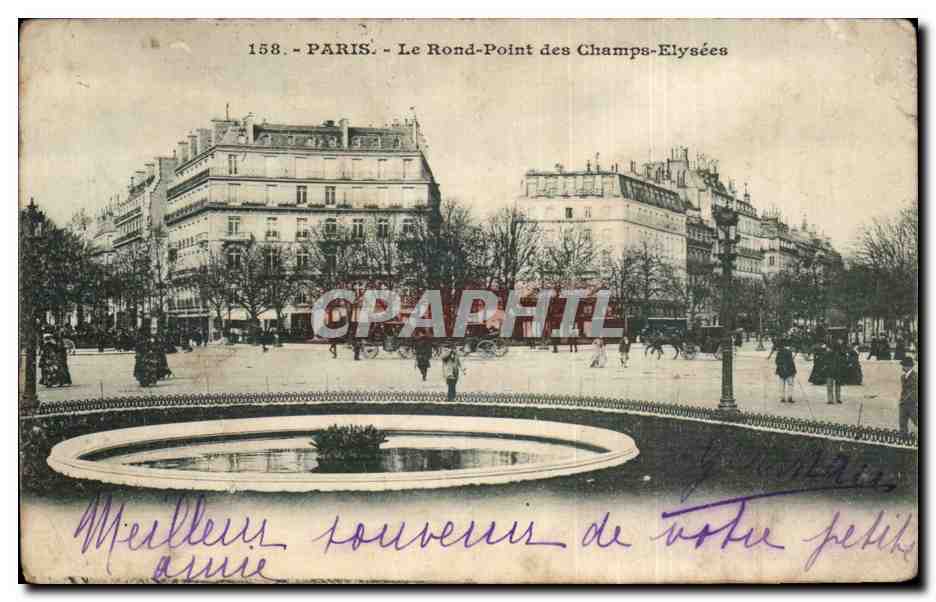 CPA Paris Le rond point des Champs Elysees