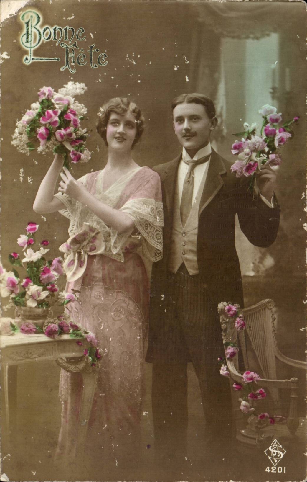 CPA Fantaisie Femme Bonne fete