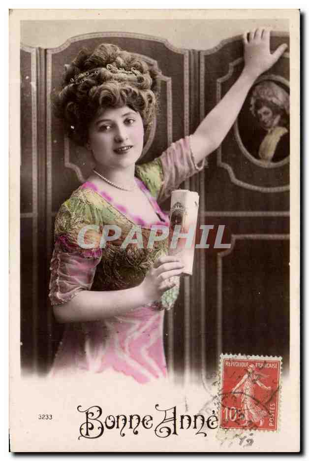 CPA Fantaisie Femme Bonne annee