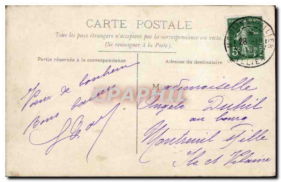 CPA Fantaisie Enfant Bonne annee — Verso