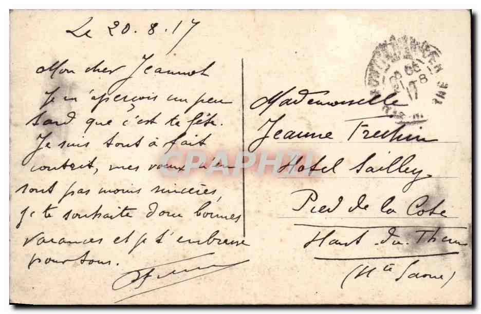 CPA Fantaisie Fleurs — Back