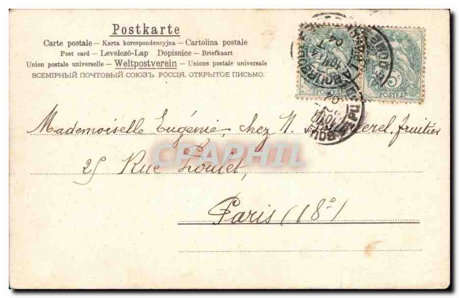 CPA Fantaisie Hirondelle — Rückseite