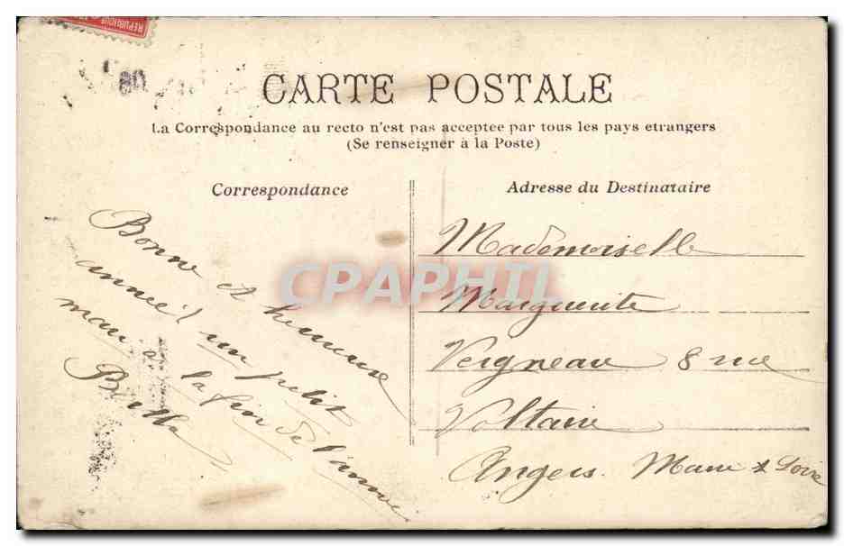 CPA Fantaisie Bonne annee — Rückseite